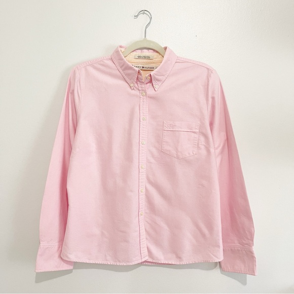 Tommy Hilfiger Tops - Tommy Hilfiger Women’s 100% Cotton Oxford Button Down Long Sleeve Shirt Size L